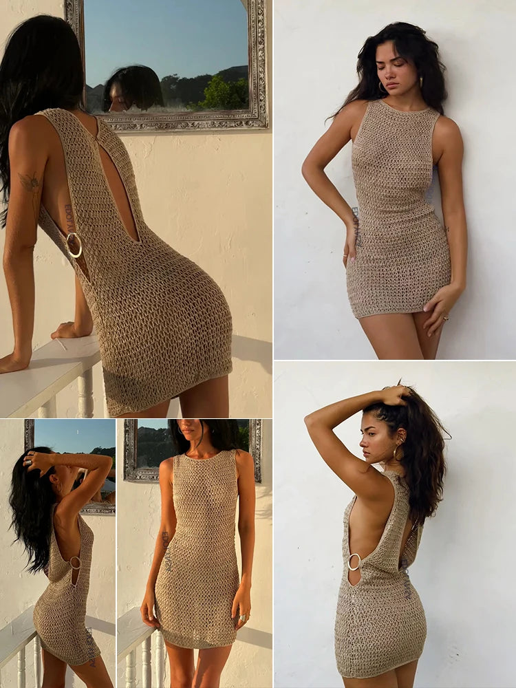 One-Shoulder Cut-Out Corset Mini Dress.