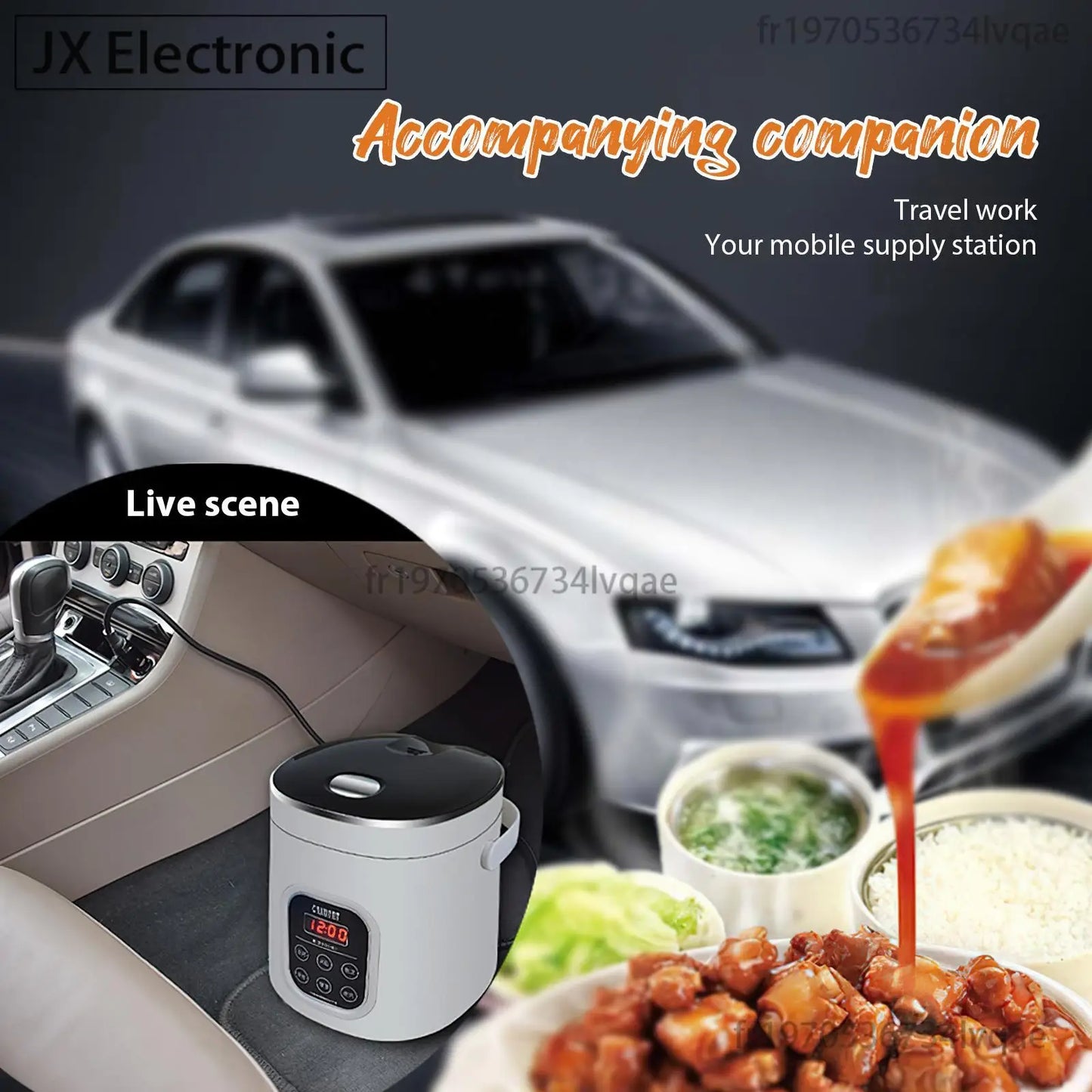2L Portable Rice Cooker Used in Car and Home