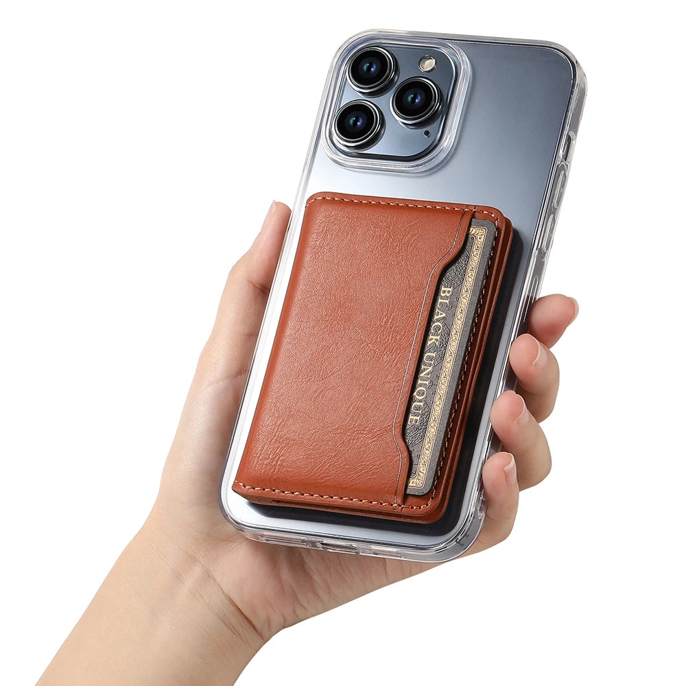 Wallet Case for Magsafe Leather Magnetic Bag Card Holder