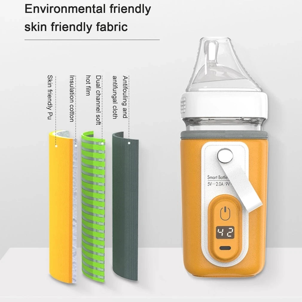 USB Charging Baby Bottle Warmer Bag Insulation Cover Heating Bottle