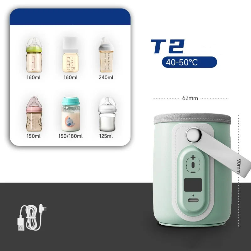 USB Charging Baby Bottle Warmer Bag Insulation Cover Heating Bottle