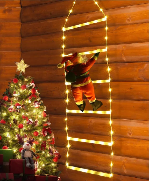 1.5/3M Christmas Decoration LED Santa Claus Climbing Ladder Light USB Plug
