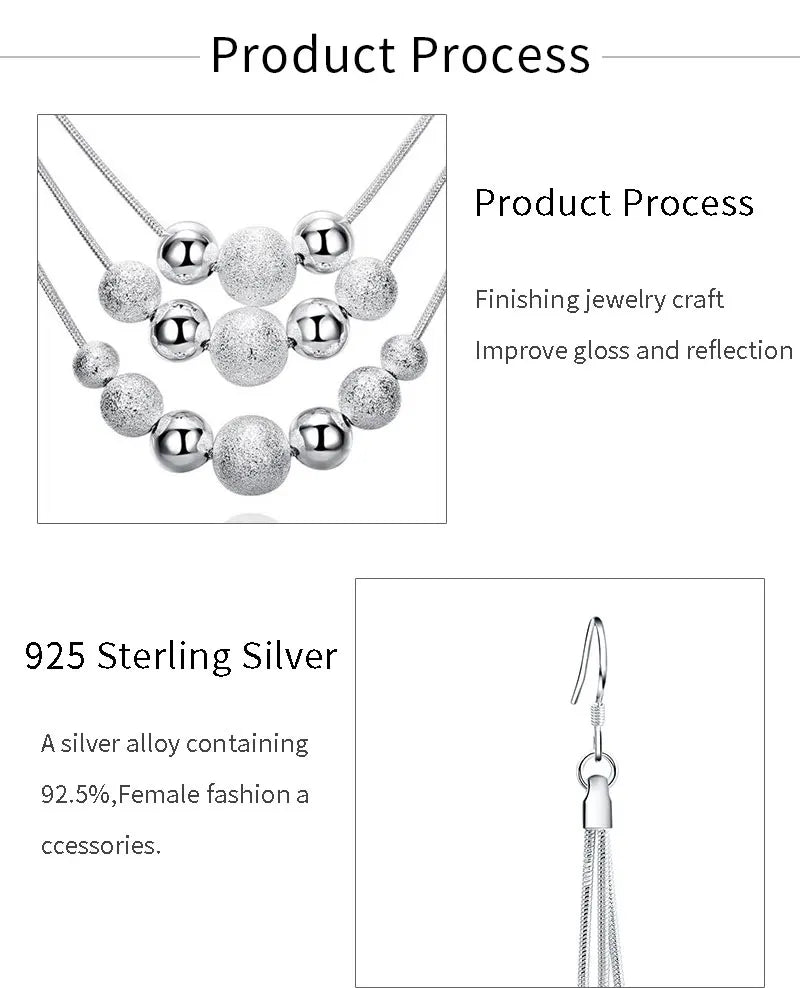 Elegant Classic Blue Zirconia 925 Silver Jewelry Set