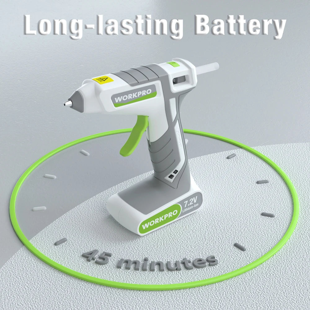 WORKPRO Glue Gun 7.2V Lithium Battery Hot Silicone Gun Hot