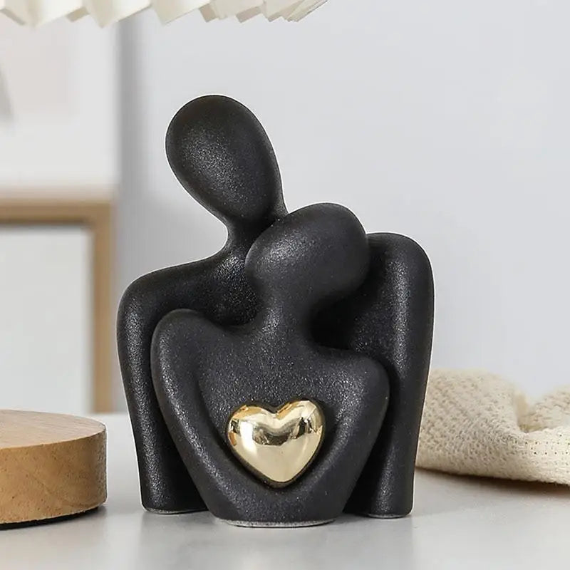 Modern Abstract Couple Statue: Nordic Ceramic Home Ornament