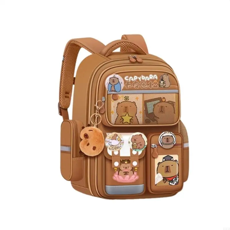 H3CB Unique Capybara Designs Backpack For Elementary Students Ergonomic