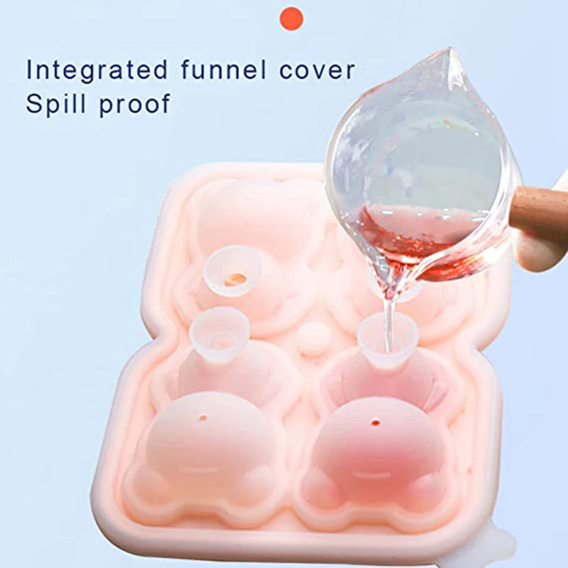 Cute Teddy Bear Ice Cube Making Mold Splash-proof