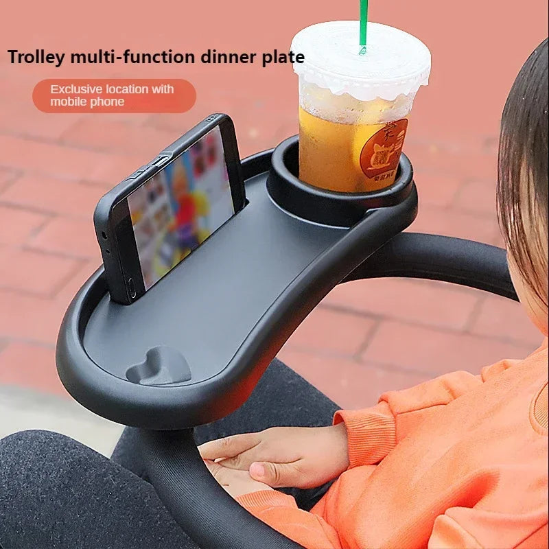 3 In 1 Baby Stroller Dinner Table Tray Phone Stand Plate Accessories Supplies