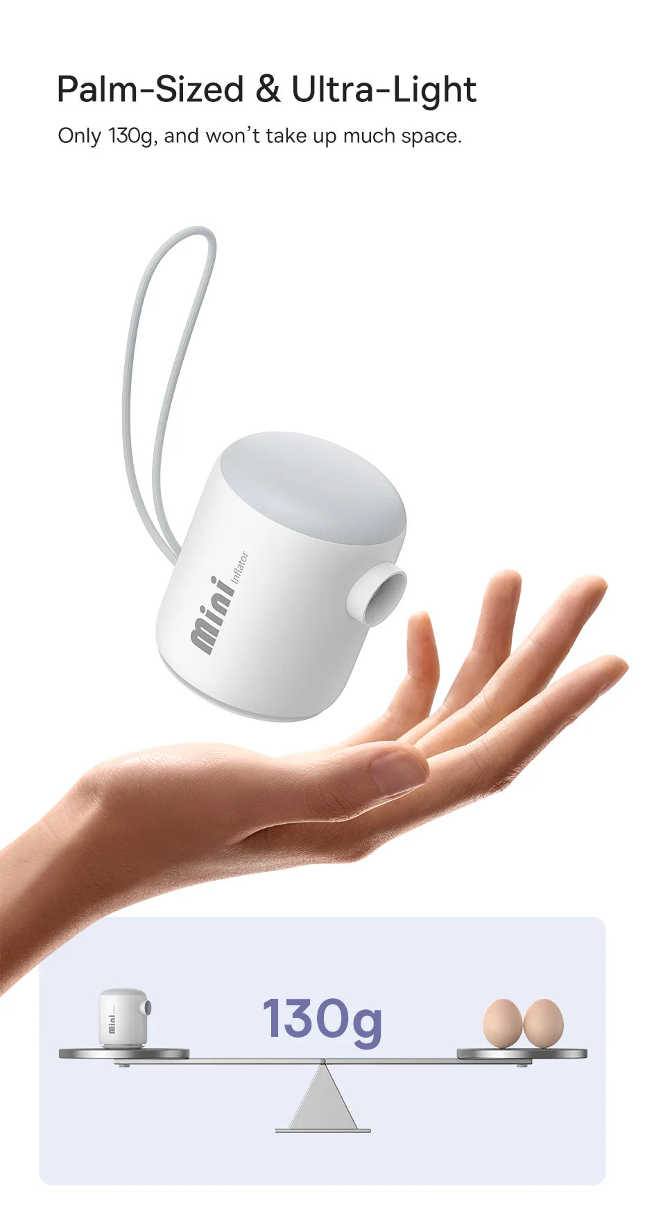 Baseus Wireless Air Compressor Mini Air Inflator Pump for Air Mattresses Beds