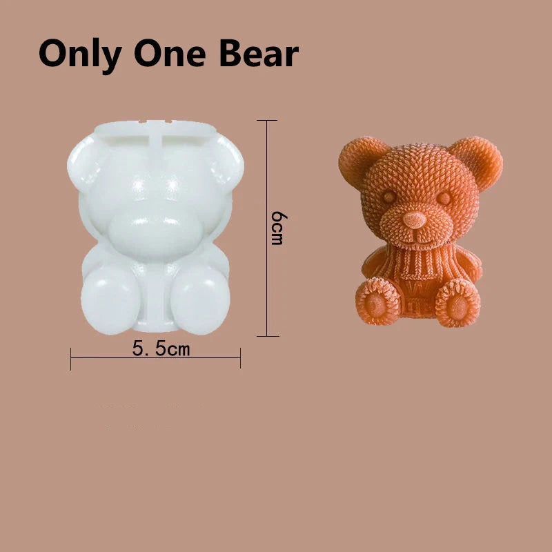 Cute Teddy Bear Ice Cube Making Mold Splash-proof
