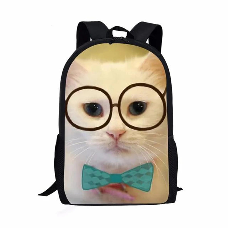 Mochilas escolares populares e modernas para cadernos de gatos 3D