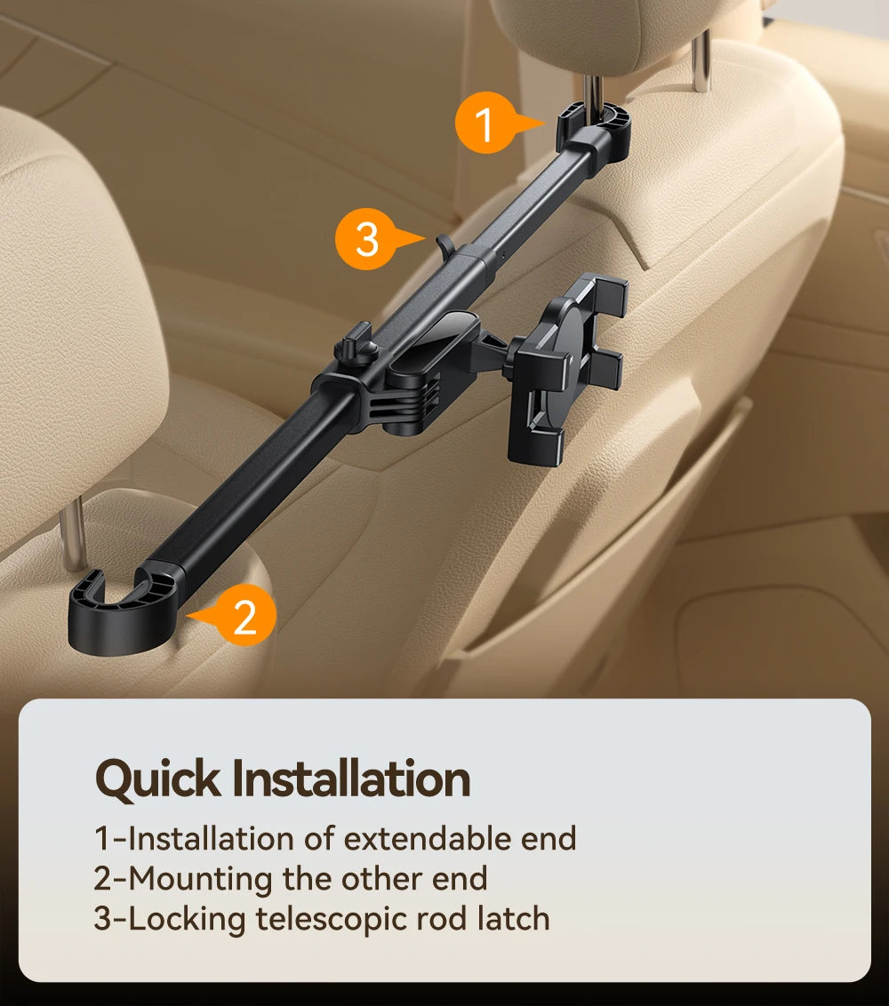Car Tablet Phone Holder With Extension Arm For 4.7-12.9" Tablet/Phones