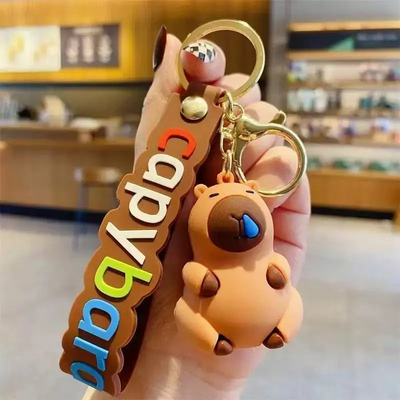 Capybara rodent capybara backpack pendant simulation car PVC pendant keychain