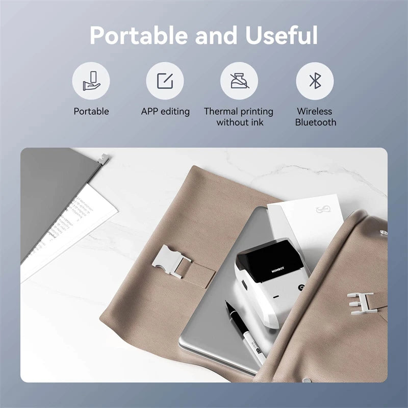 Label Printer Mini Bluetooth Sticker Maker Support Smartphones PC