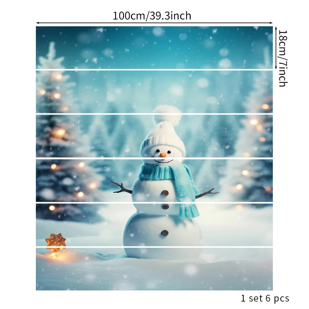 6PCS Christmas Staircase Background Cloth Xmas decoration 2025 Xmas