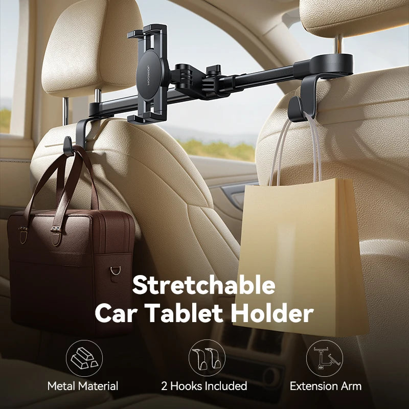 Car Tablet Phone Holder With Extension Arm For 4.7-12.9" Tablet/Phones