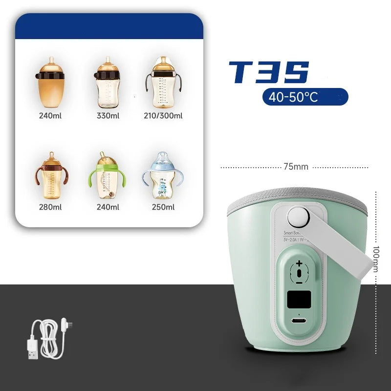 USB Charging Baby Bottle Warmer Bag Insulation Cover Heating Bottle