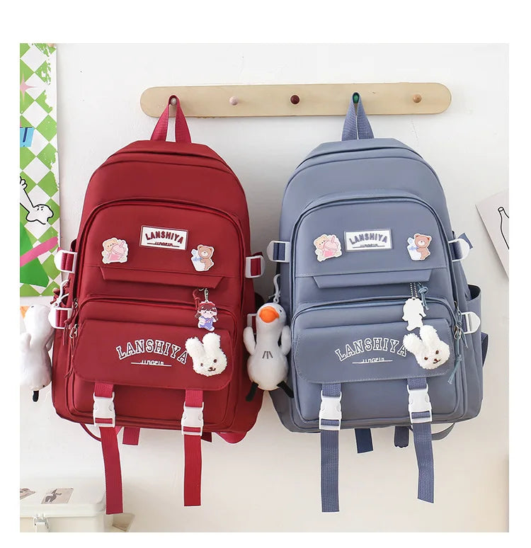Conjunto de 5 pingentes grátis estilo floresta versão coreana casual harajuku estudante