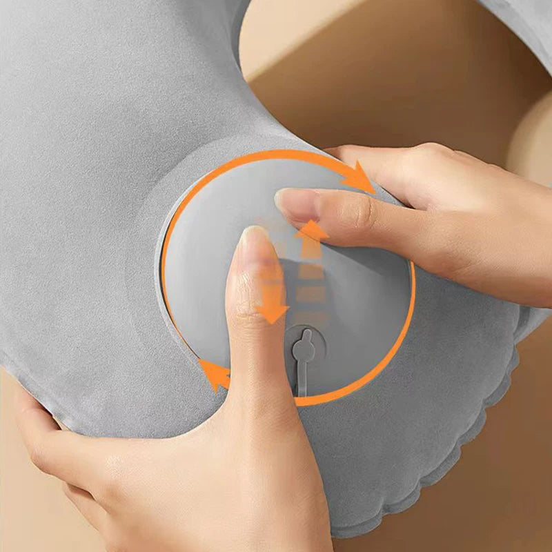 U-shaped Automatic Air Inflatable Pillow Neck Cushion Portable travel