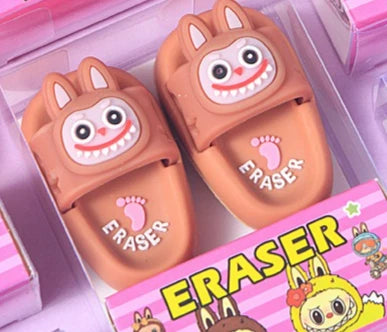 New 1/3/5 Pairs Eraser Slipper Eraser Kawaii Writing Drawing Pencil Eraser