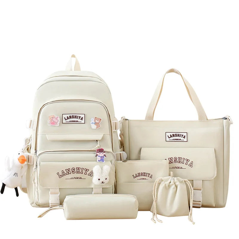 Conjunto de 5 pingentes grátis estilo floresta versão coreana casual harajuku estudante