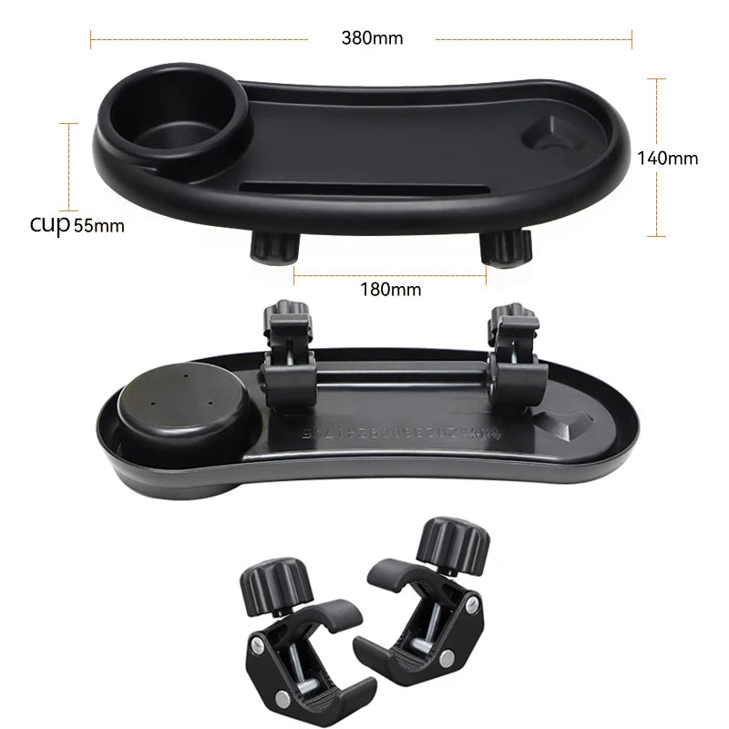 3 In 1 Baby Stroller Dinner Table Tray Phone Stand Plate Accessories Supplies