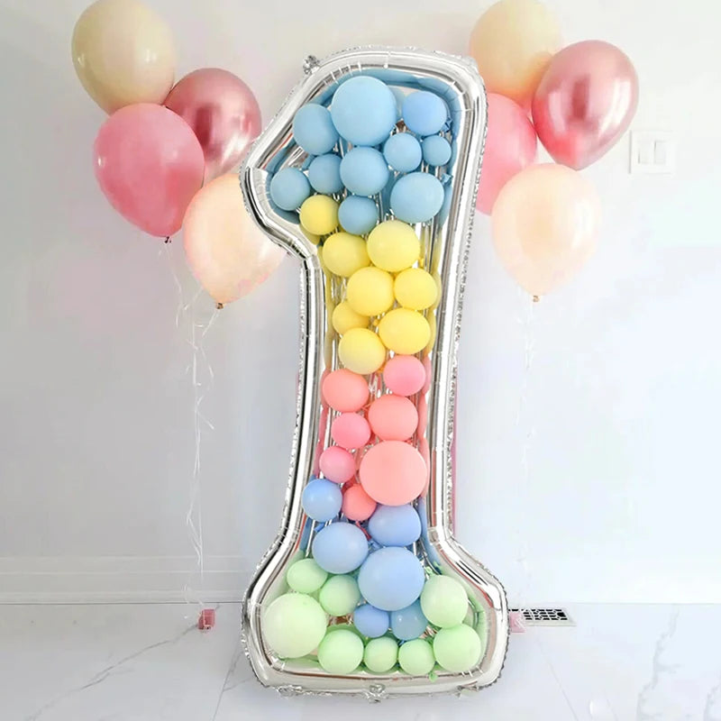 68inch Large Foil Number Balloon DIY Filling Frame 1st 18th Birthday