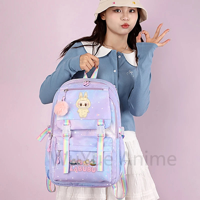 Mochila estampada fofa de anime para adolescentes estudantes crianças meninas meninos mochila escolar