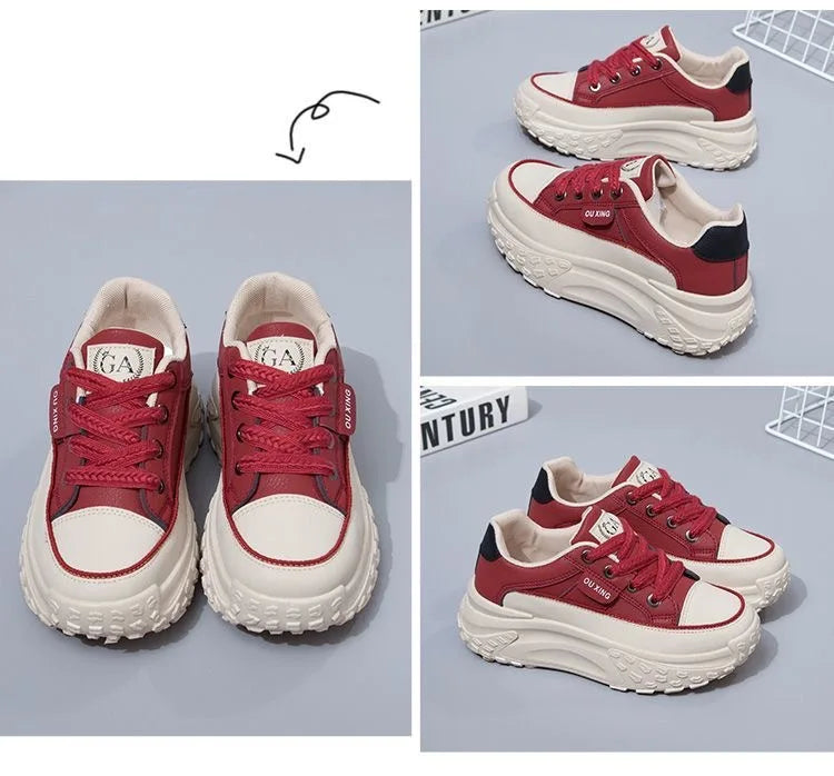 The New Retro Women Shoes Spring Platform Shoes Casual Sneakers
