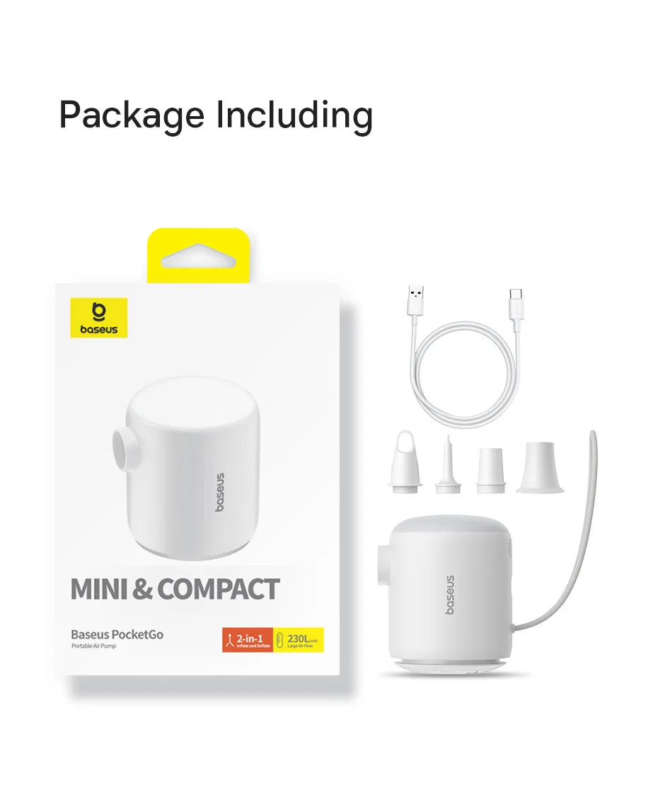 Baseus Wireless Air Compressor Mini Air Inflator Pump for Air Mattresses Beds