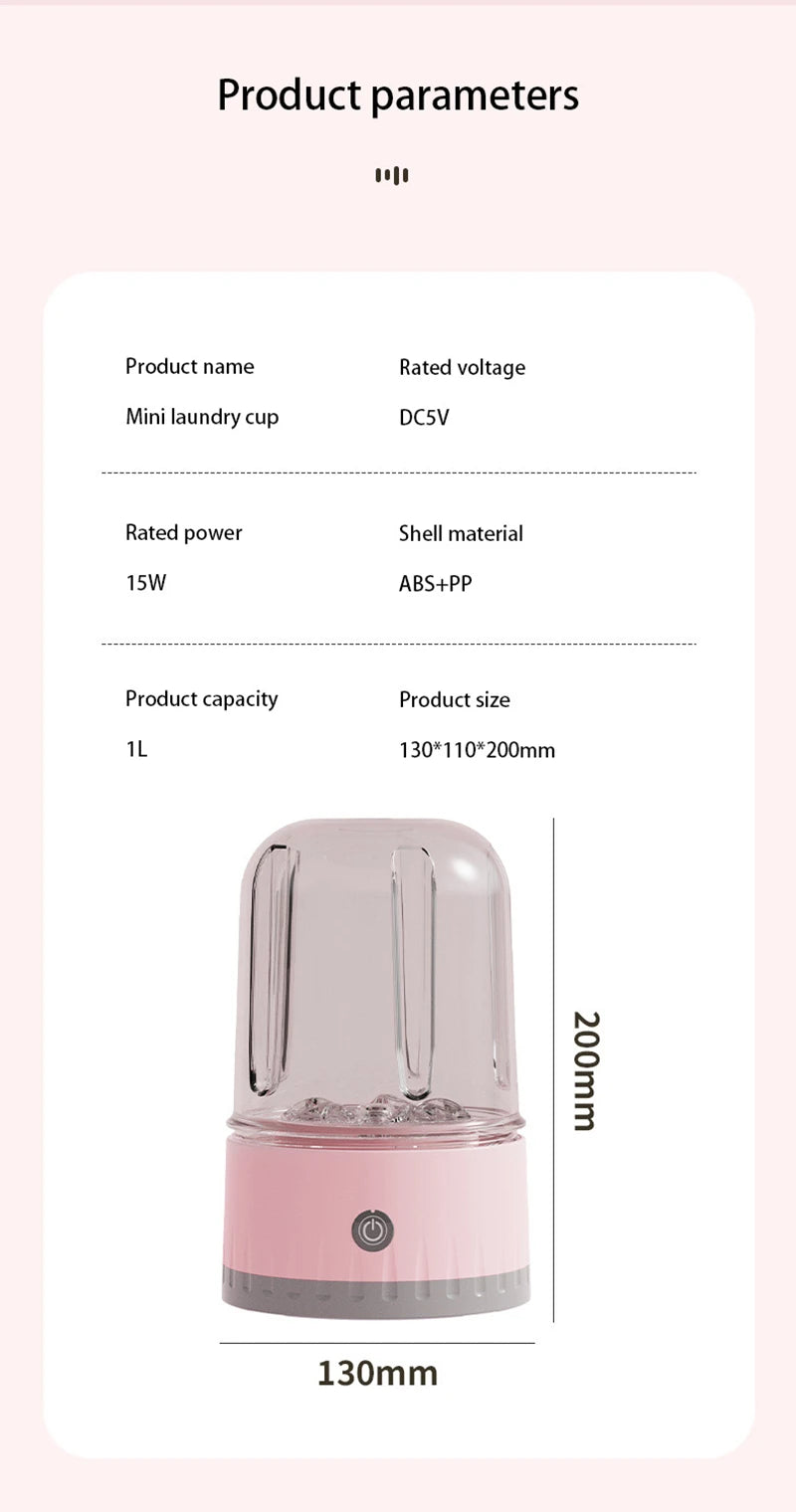 Mini Laundry Cup 1L Wireless Portable Underwear&Socks Automatic Washing Machine