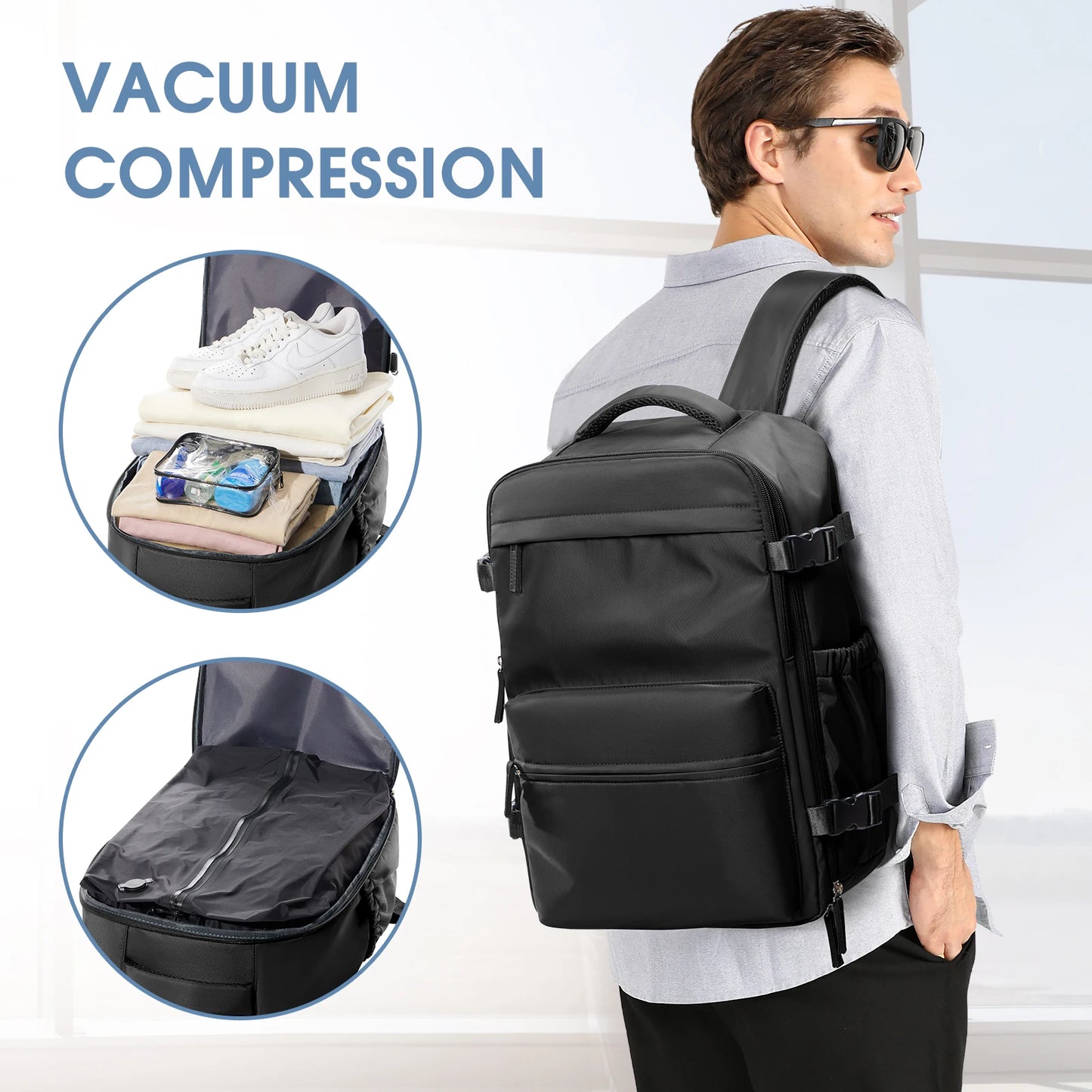 Vacuum Backpack Travel Bag for Men Large Capacity airback Backpack Business