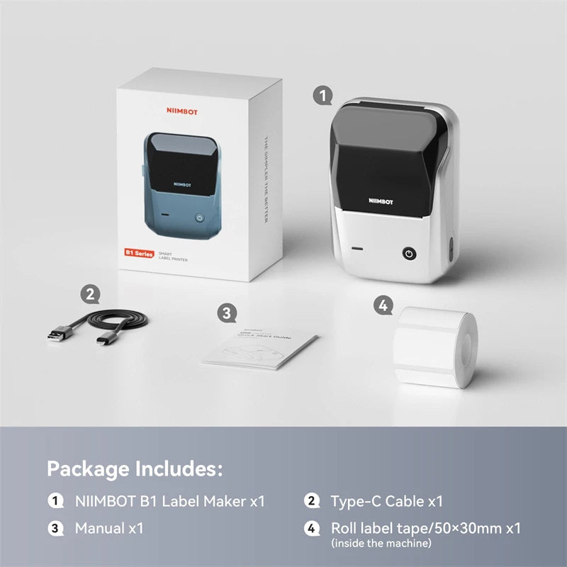 Label Printer Mini Bluetooth Sticker Maker Support Smartphones PC