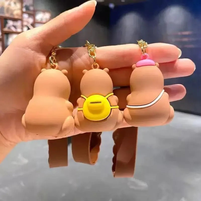 Capybara rodent capybara backpack pendant simulation car PVC pendant keychain
