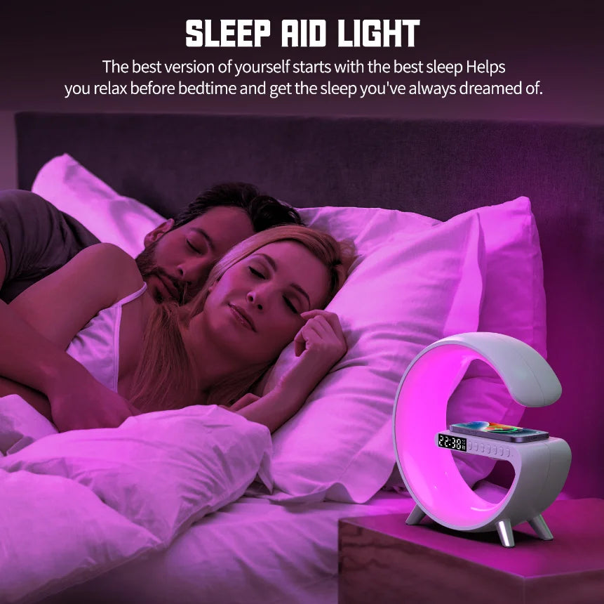 G-Charge Atmosphere Lamp: LED Night Lamp with Bluetooth Speaker & Wireless Charger