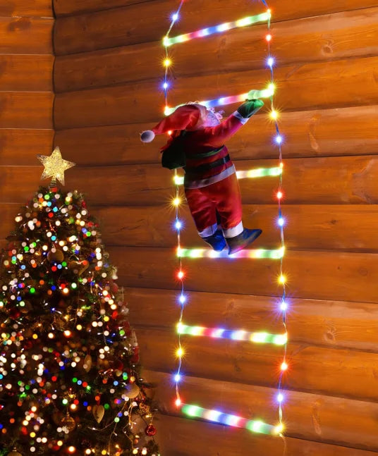 1.5/3M Christmas Decoration LED Santa Claus Climbing Ladder Light USB Plug