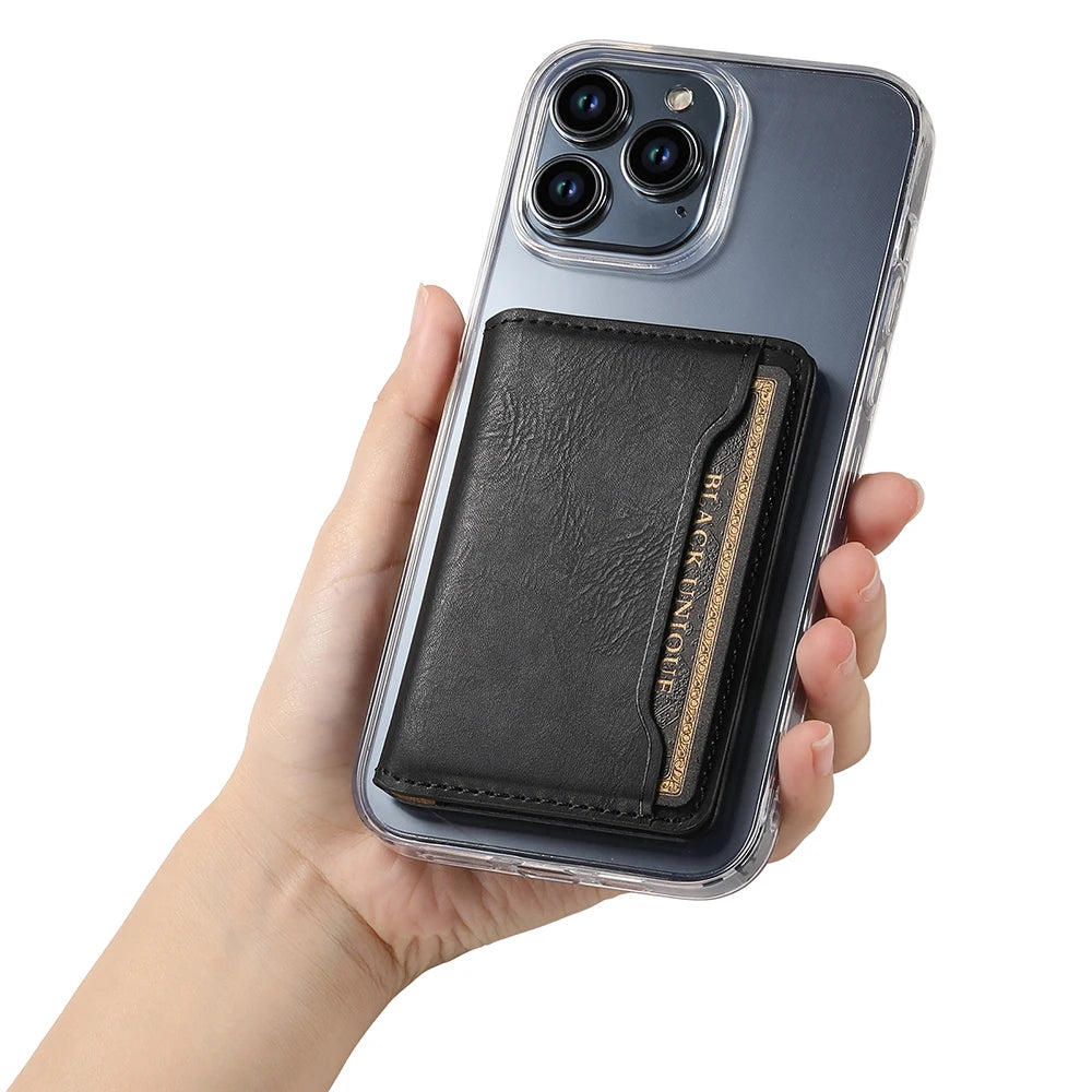 Wallet Case for Magsafe Leather Magnetic Bag Card Holder