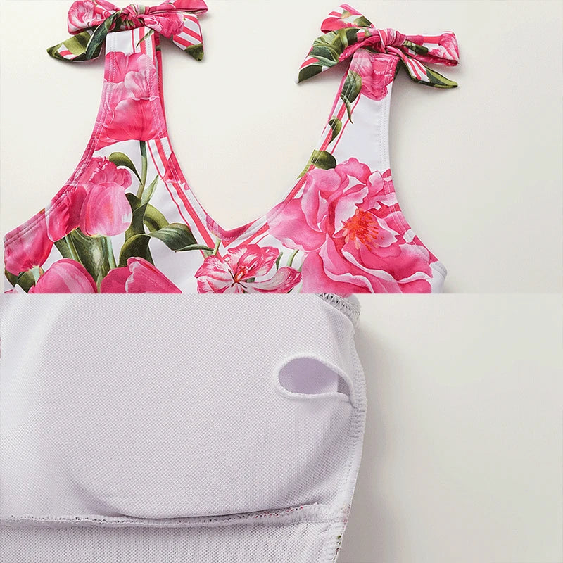 "Women's Floral One-Piece Swimsuit