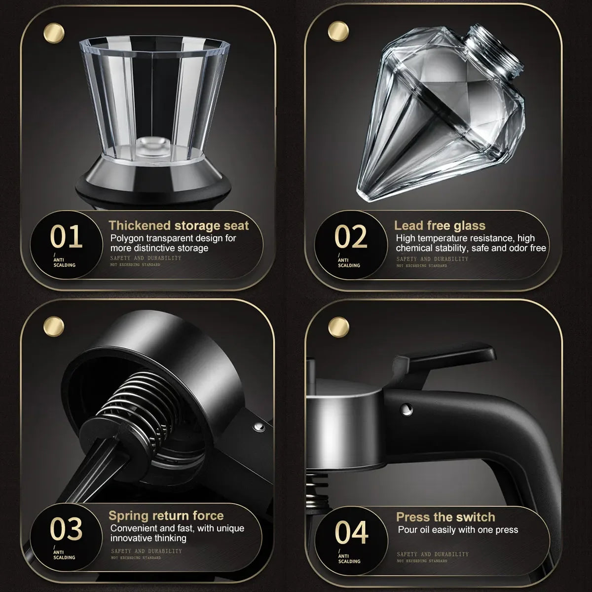 200ML No Drip Honey Dispenser with Stand