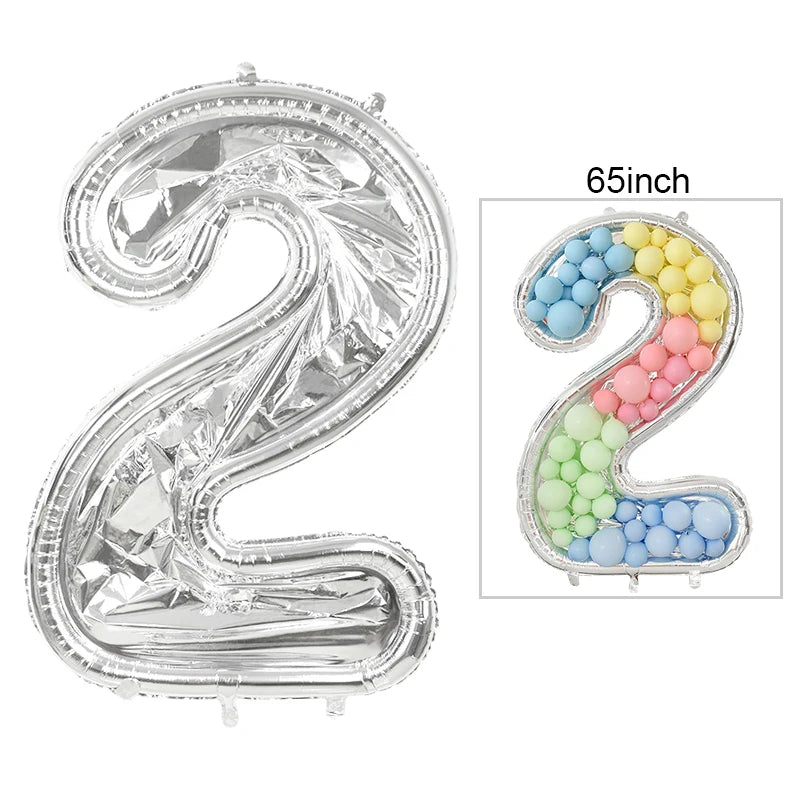 68inch Large Foil Number Balloon DIY Filling Frame 1st 18th Birthday