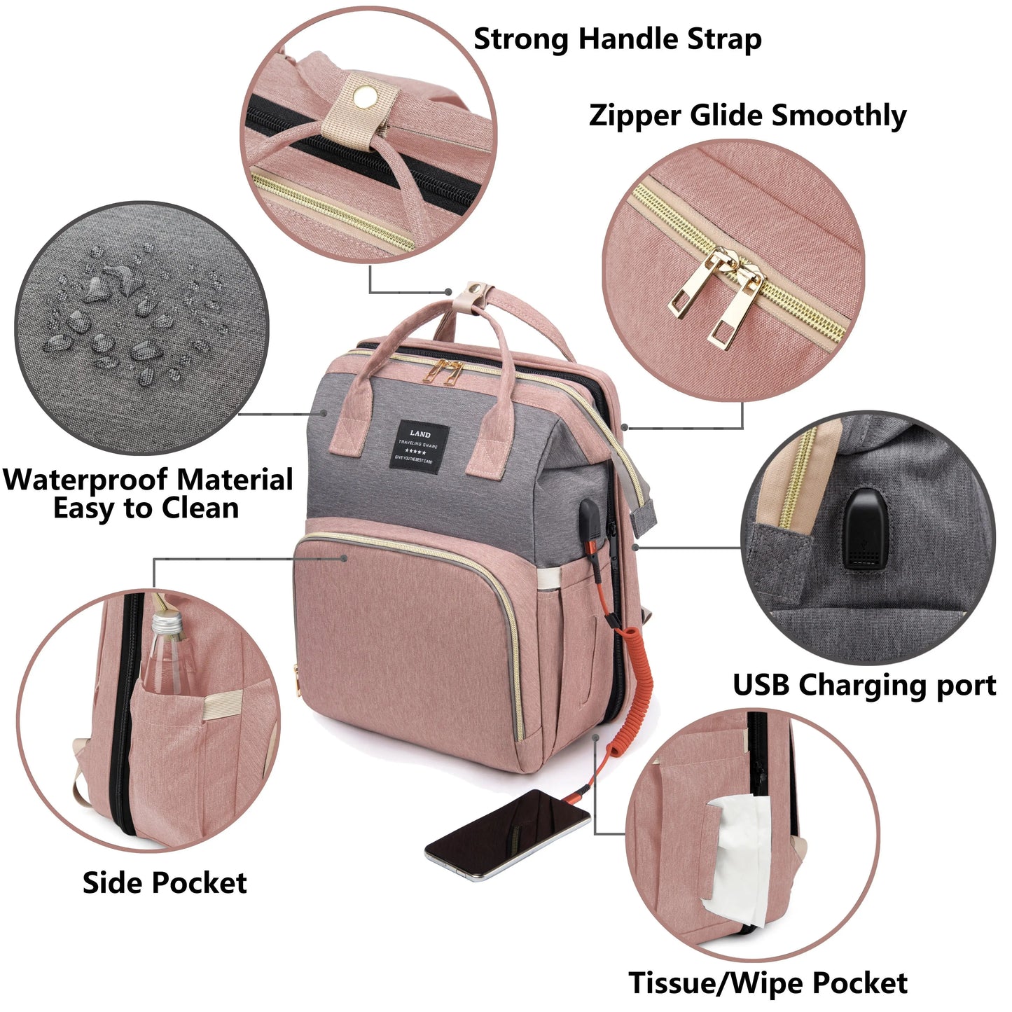 Mommy Bag: Lightweight Portable Folding Crib Travel Backpack