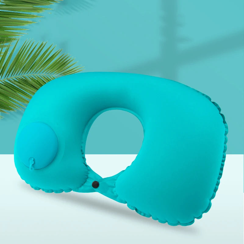 U-shaped Automatic Air Inflatable Pillow Neck Cushion Portable travel