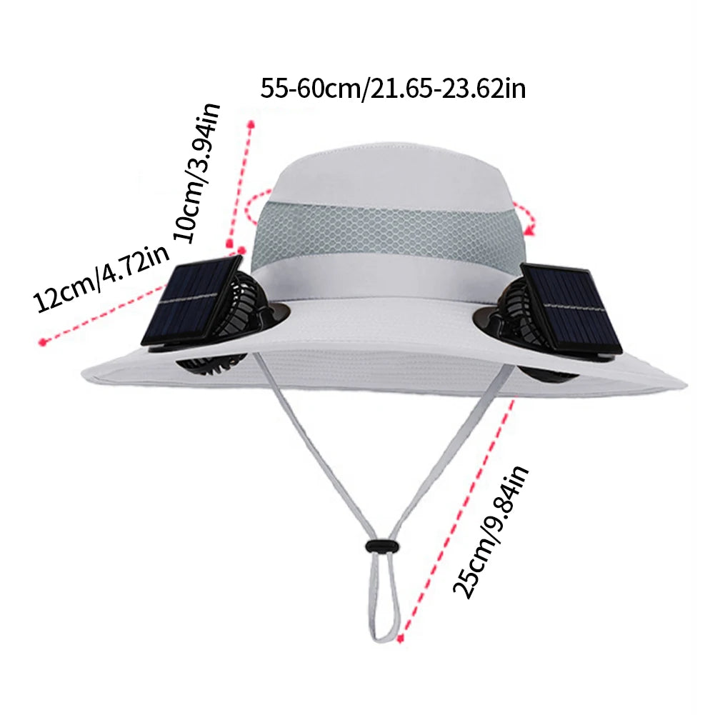 Outdoor Solar Multi-purpose Fan Cap Adjustable Three-speed Wind with USB Charging