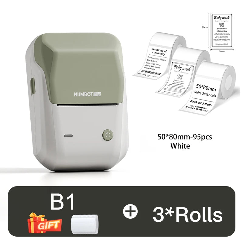 Label Printer Mini Bluetooth Sticker Maker Support Smartphones PC