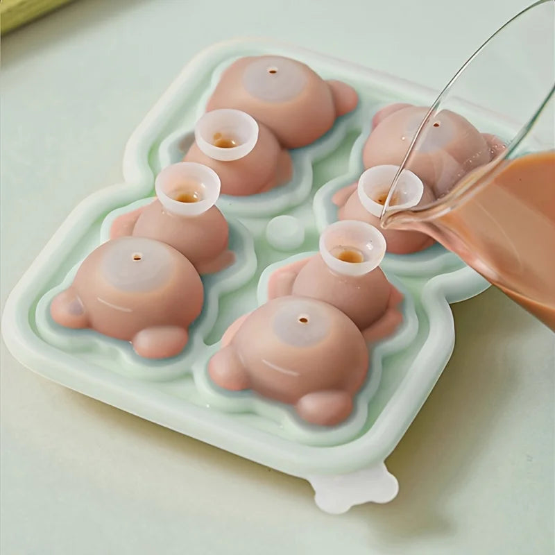 Cute Teddy Bear Ice Cube Making Mold Splash-proof