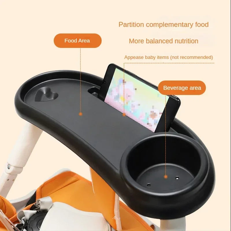 3 In 1 Baby Stroller Dinner Table Tray Phone Stand Plate Accessories Supplies