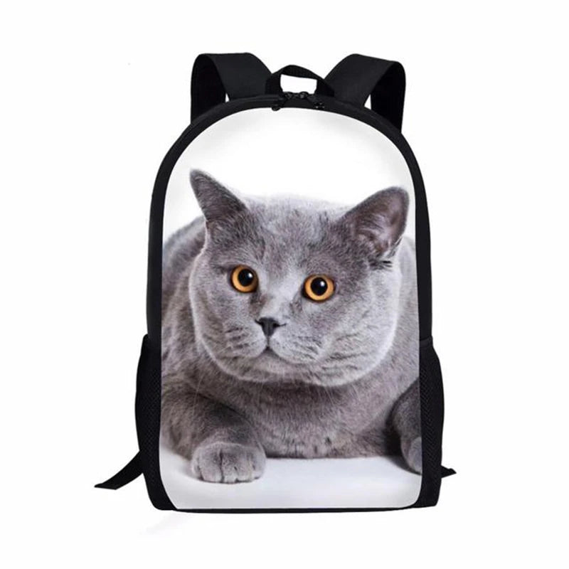 Mochilas escolares populares e modernas para cadernos de gatos 3D