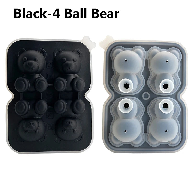 Cute Teddy Bear Ice Cube Making Mold Splash-proof