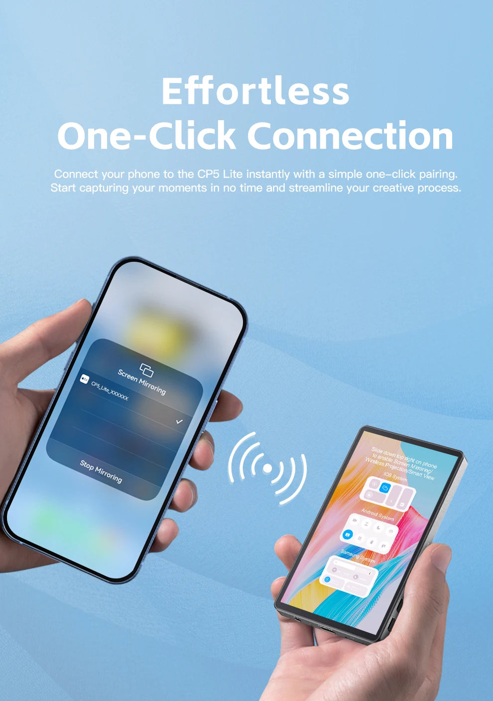Camera Selfie Monitor for iPhone 16 15 Samsung Phone