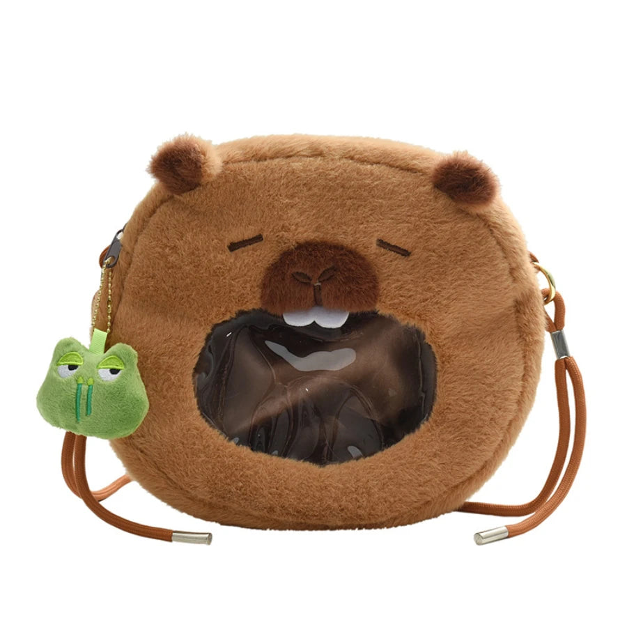 Capybara Plush Backpack Kawaii Fashion Plushie Doll Fur Pendant Children's